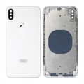 iPhone XS  Max Housing with Back Glass,Charging Port and Power Volume Flex Cable [White][High Quality]